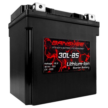 BANSHEE 12.8V Harley FLH&T Lithium-Ion CA Battery for Replacement YTX30L-BS BA46294